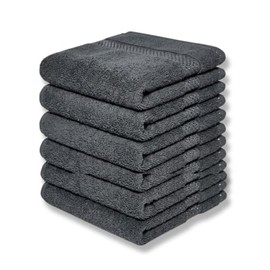 Toallas faciales | 100% Algodón | Skincare, Gym, Rostro | 6 Pack (Gris Oxford)