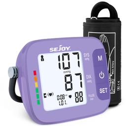 Sejoy Blood Pressure Cuff Arm Automatic, Blood Pressure Machine Monitors Accurate for Home Use, Adjustable Digital BP Cuff Kit, Large Backlit Display, 120 Sets Memory, USB Carrying Bag Included