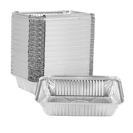 BBQ Aluminium Oven FOIL Trays Food Disposable Container Tray Roasting Baking, 20cm x 11cm x 6cm - Ideal for Home & Catering