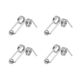 (4PCS) Double Return Torsion Springs for Curling Iron Rod - Part Replacement Accessories for Hair Rollers (Length: 24mm; Wire Diameter: 1.0mm)
