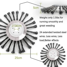 SYITCUN 25 cm Wild Herb Brush for Brush Cutter, Weed Brush for Brush Cutter, Weed Brush Cutter for Angle Grinder