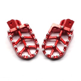 MZS Motorcycle Front Foot Pegs, Motocross Footpeg MX Footrest Rest Pedal Accessories CNC Red Compatible with GROM MSX125 2014-2025 / Monkey 2019-2025 / Dax 125 2025