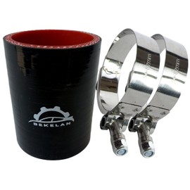 Bekelan 2" ID (50mm) High-Temp Straight Silicone Hose Coupler With Stainless T-Bolt Clamp - Heavy Duty 4-Ply Reinforced Design for Automotive Turbo/Intercooler/Intake Piping/Industrial Hydraulic