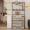 YIZAIJIA 4 Tier Coat and Shoe Rack Entryway Coat Rack