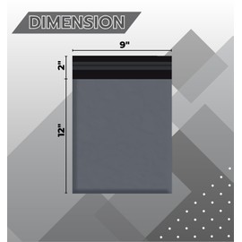 PACKY | 100 Grey Mailing Bags Strong 9" x 12" (230 x 305 mm) Self Seal Postage Bags - 100% Waterproof Recyclable Made of Polythene Durable Parcel Shipping Bags