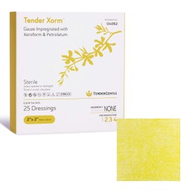 Xeroform Petrolatum Dressing 2x2-25 Sterile Petroleum Gauze Dressings - Mesh Occlusive Gauze Strip for Wound Care - Individually Wrapped, Absorbent, Non Adherent, and Latex Free