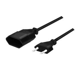 LogiLink CP122 Power Cable Euro CEE 7/16 Male to Female 1 m Black