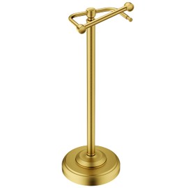 Brushed Gold Toilet Paper Holder Stand Freestanding, Weighted Base, 22 in