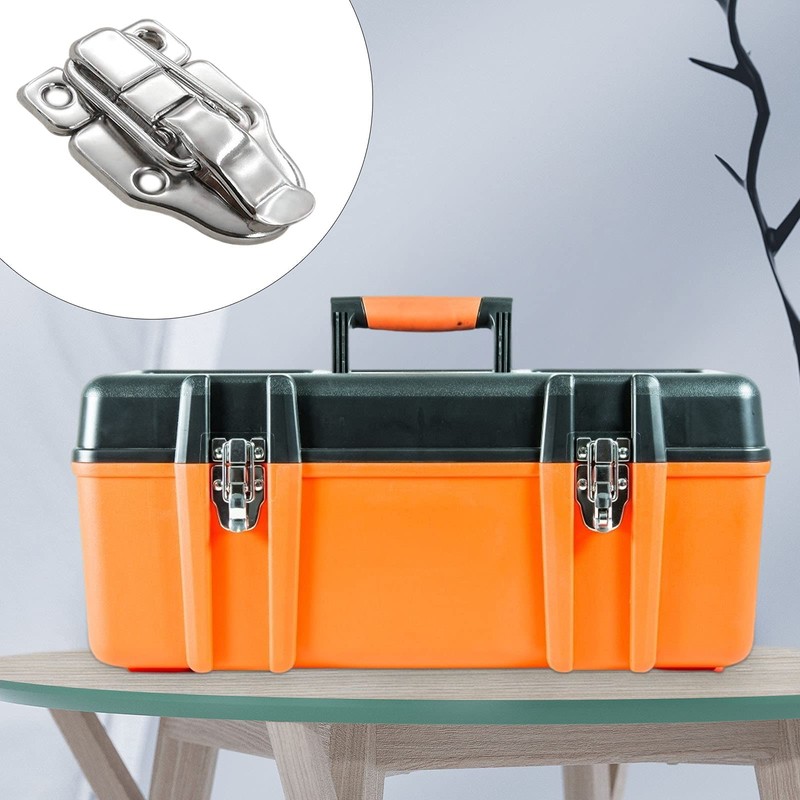 4pc Stainless Steel Sturdy Lock Toggle Catch Suitcase / Wooden