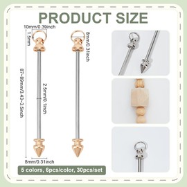 PH PandaHall 30pcs Beadable Keychain Bars 5 Colors Blank Keychain Bead Key Chain Bars Link Metal Beaded Keychains for Beads Keychains Making Supplies for DIY Key Ring Crafts Pendants Gifts