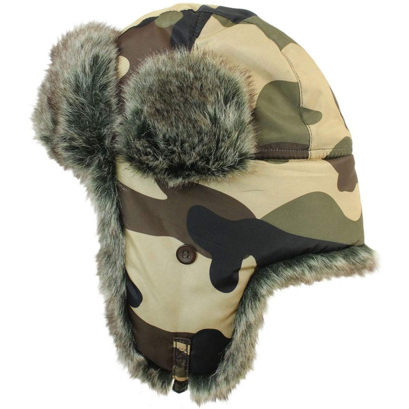Faux Fur Camo Coloured Ushanka Style Hat (Large (58/59))