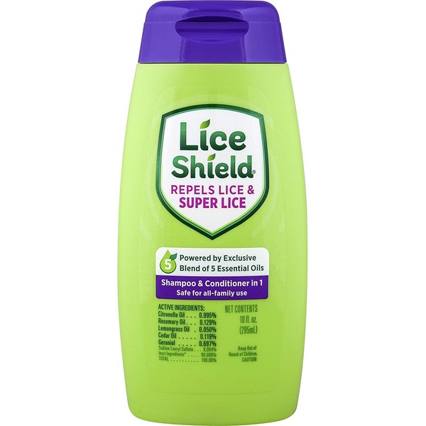 Lice Shield Shampoo and Conditioner in 1 Bottle, 300 ml, Rosemary, 10 Fl.Oz