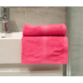 Lex's Linens Pack of 2 100% Combed Cotton Hot Pink Pack Facecloths