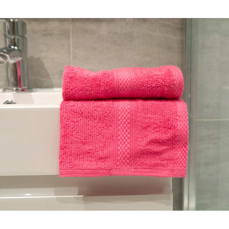 Lex's Linens Pack of 2 100% Combed Cotton Hot Pink