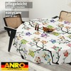 ANRO Oilcloth tablecloth, wax tablecloth, washable garden tablecloth, round, oval,