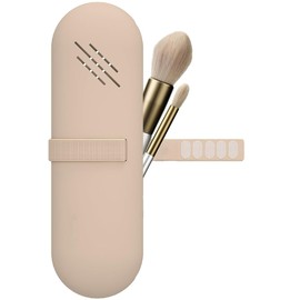 Seviete Funda para brochas de maquillaje con broche Estuche organizador de maquillaje, Neceser. Protección para tus brochas de maquillaje. Soporte de viaje portátil impermeable (Nuez)