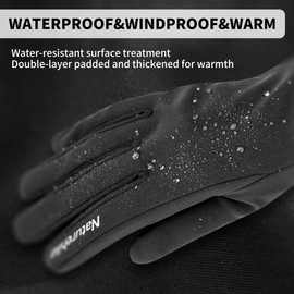 Naturehike Winter Gloves with Touchscreen Fingertips Warm and Windproof Glove Suitable for Men and Women for Skiing Cycling Running and Work