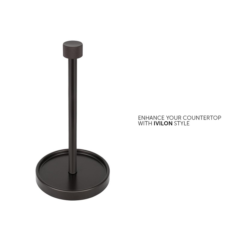 Ivilon Countertop Paper Towel Holder - Modern Knurling End Cap