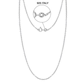 LeCalla Links 925 Sterling Silver Italian Cable Chain Necklace for Women 18 Inches