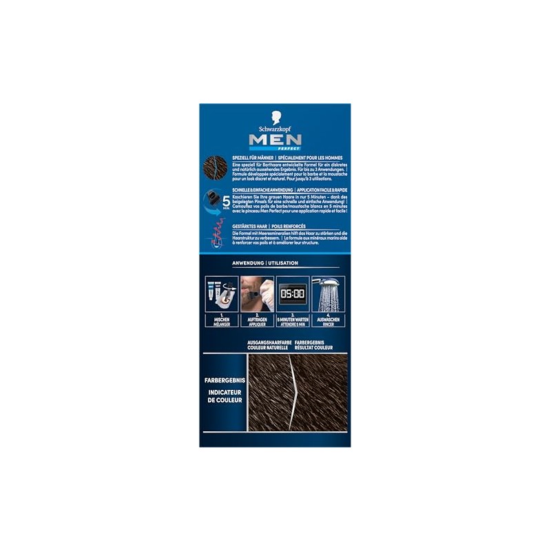 Schwarzkopf Men Perfect Beard Colouration 80 Natural Black/Brown Level 2