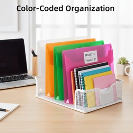 5 Pack Plastic Envelopes,Large-Capacity Colored Clear Folders for Documents File Folder,TFDLCG zm Poly Envelopes with snap Closure,A4 Letter Size(13"×9.5") for School Home Office,Assorted Colors