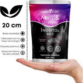 Natural Health. Myo & D-Chiro Inositol Ratio 40:1. Polvo 246 g. Ingredientes naturales.