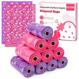 150 bolsas de eliminación de servilletas sanitarias, Luxiv rosa, desechables, para el cuidado personal, para tampones, bolsa de basura, mini bolsas desechables para mujeres, bolsa de manejo de