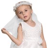 Diadema de flores de diamantes de imitación para niñas, corona