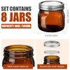 Bokon 8 Pieces Glass Mason Jars 16 oz Wide Mouth