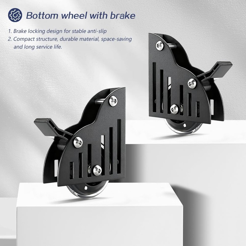 104RDHOUSE 4FT Sliding Library Ladder Hardware Kit, Black Retractable Rolling