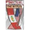 Rear view mirror car flags Peru and USA Peruvian unity