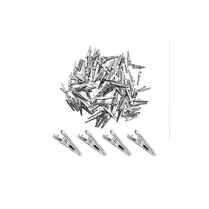 HONGYUTAI (Pack of 100pcs) 28mm Mini Metal Alligator Clip