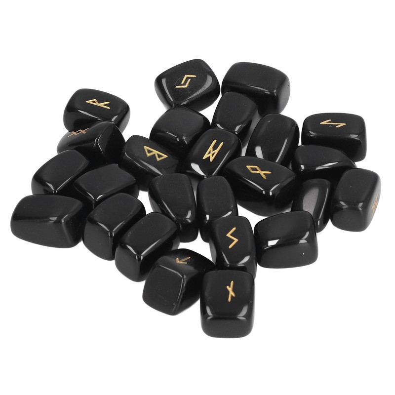 Rune Stones Ancient Rune Fine Workmanship Stylish Appearance Obsidian Material