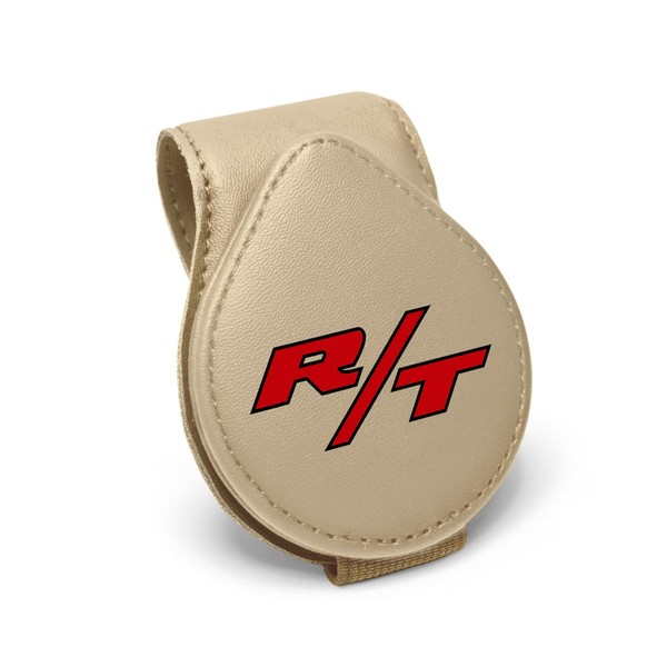 iPick Image for Dodge R/T Beige Leather Magnetic Sunglass Holder