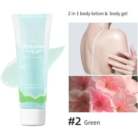 2 en 1 Loción corporal y gel corporal, Hidratante corporal hidratante profundo, Loción corporal firme de plantas naturales, Apertura, Fresca y sin grasa, Fácil de absorber (Green)