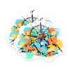 (2 Pack) Adventure Compass Stickers - Mountain Stickers - Outdoor