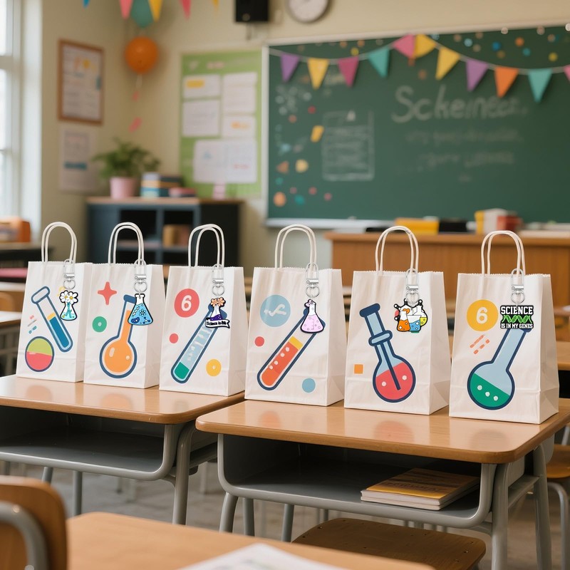 Pabucle Cute Keychains Bulk,30 PCS Different Science Key Chain Accessories