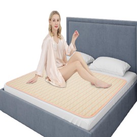 Kelisiting Incontinence Pad Washable 100 x 140 cm, Super Soft Heat Incontinence Fitted Sheet Mattress Protector Waterproof Premium Bamboo Fibre Incontinence Pad for Women