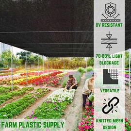 Shade Cloth - 70-80% Sunblock Net for Garden Patio,Shade Sails for Plants Greenhouse Outdoor Pergola Lawn Swimming Pool Sun Shade Cloths for Kennel Chicken Coop (6' x 10')