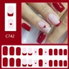 Valentine's Red French Tip Press on Nails Square Fake Nails