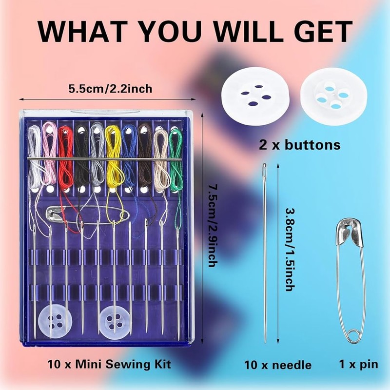 SweetSerenade 10 Boxes Mini Sewing Kit, Quick Fix Sewing Kit