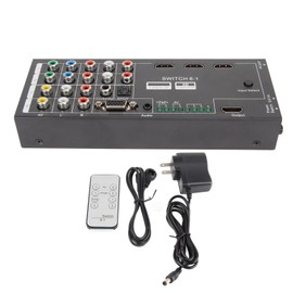 HD Multimedia Interface Converter VGA AV Ypbpr Component HD Multimedia Interface 1080P Sound Adapter with 8 Inputs 100‑240V US Plug