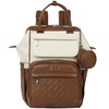 BabbleRoo Leather Diaper Bag Backpack, Multifunction Large Bags with Changing