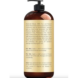 Handcraft.Blends Aceite de Almendras Dulces 100% Puro - Grado Terapéutico Premium - 16 fl. Oz US