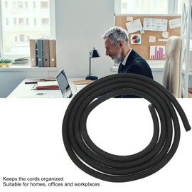 Tech 25ft – 1/2 Inch Split Wire Loom Tubing Wire Conduit – Black, Easy to Cut, Prevent Pets Chewing, Keep Room Organized, Resistance, Wide Usage, Self Rolling, Suitable (3