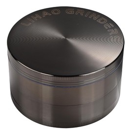 LIHAO Grinder Moledor de Especias Molinillo de Especias Metálico 75mm 4 piso Duradero Aleación de Zinc (Níquel Negro)