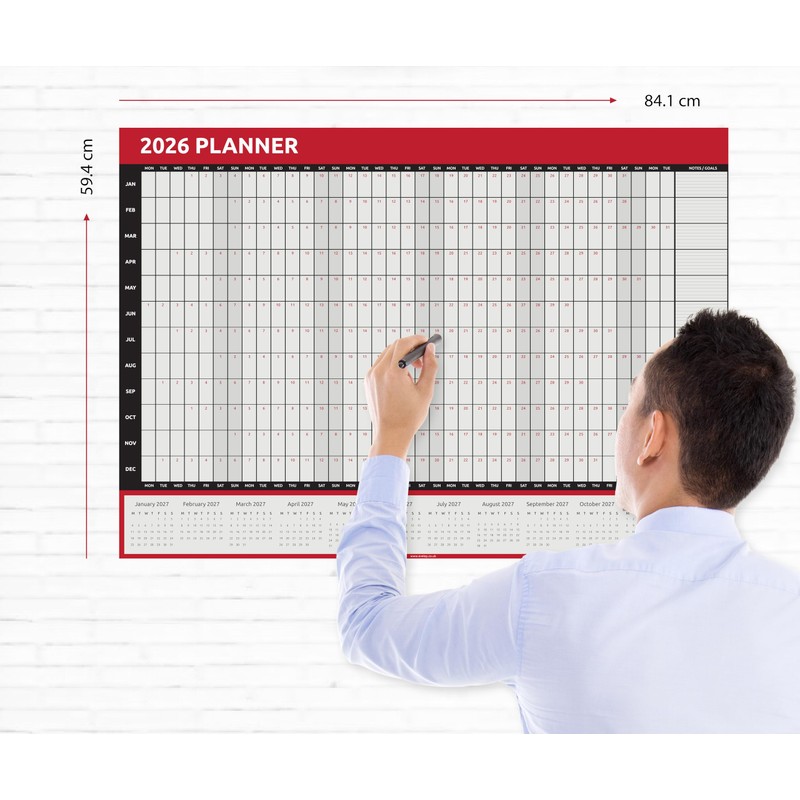 2026 Wall Planner Calendar A1 Size (84cm x 59cm) Full