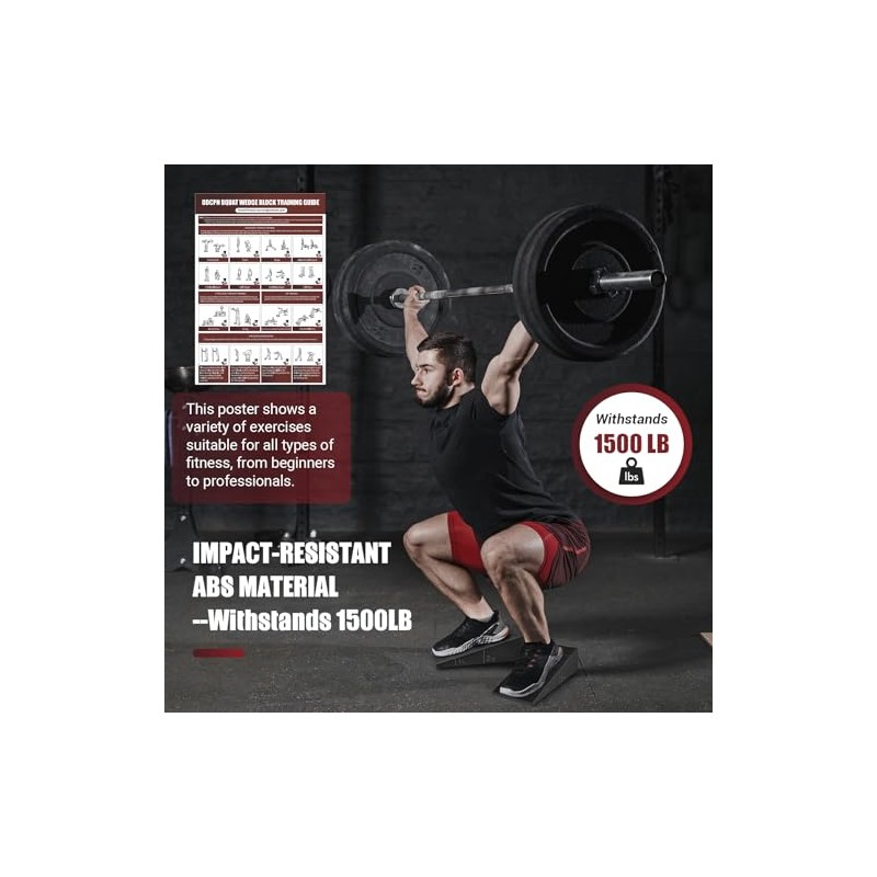 Squat Wedge Block, 2 Pcs Non-slip Heel Elevated Squat Wedge