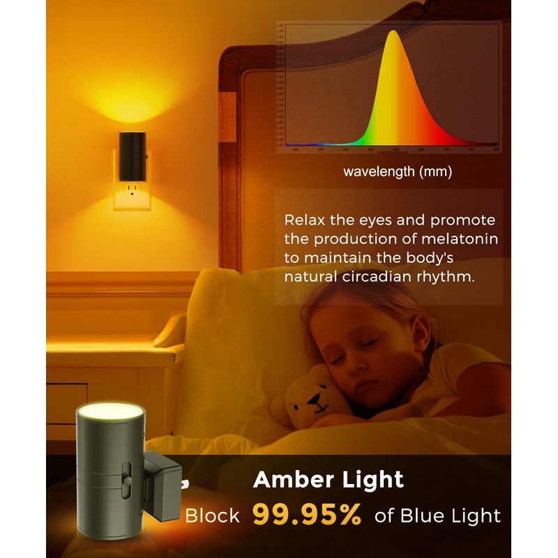 L LOHAS LED Amber Night Light, Dimmable Night Light, Dusk