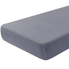 SearchI Stretch Jacquard Sofa Couch Cushion Covers Replacement Cushion Slipcovers Stretch Sofa Seat Cover Furniture Protector Sofa Slipcover Soft with Elastic Bottom(Large, Grey)